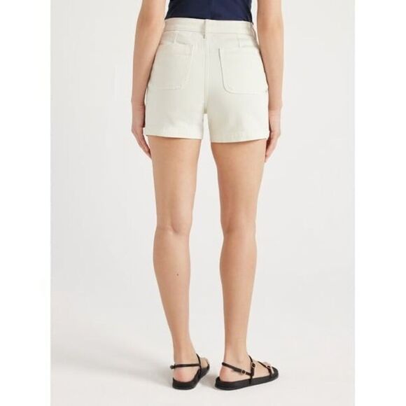 Free Assembly Women’s Cream Patch Pocket Denim Shorts Size 20 – 4” Inseam NWT - Picture 9 of 16